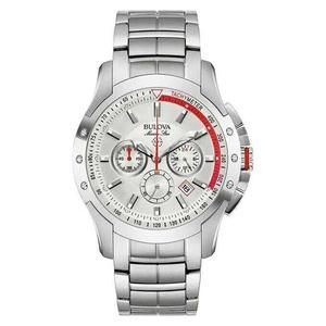 New Bulova Marine Star Chronograph Quartz White Dial Men's Watch 96B383